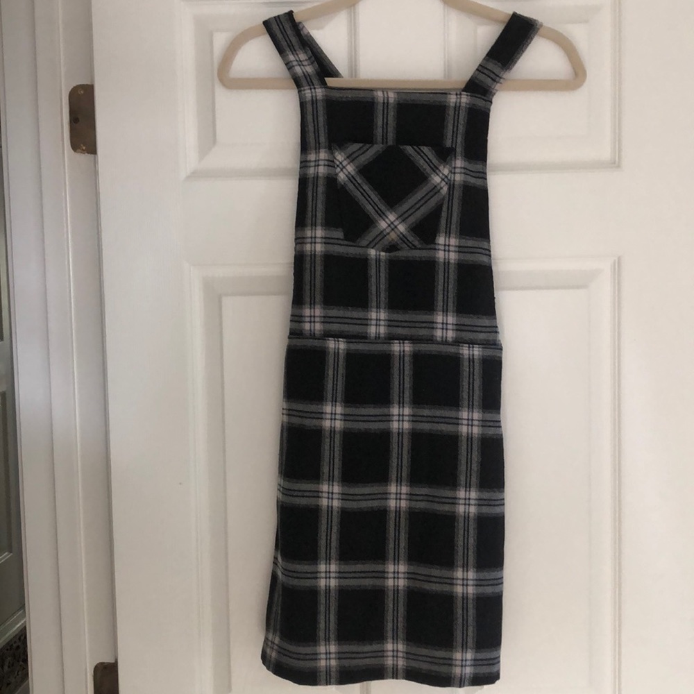 Plaid overall styled Mini Dress!
